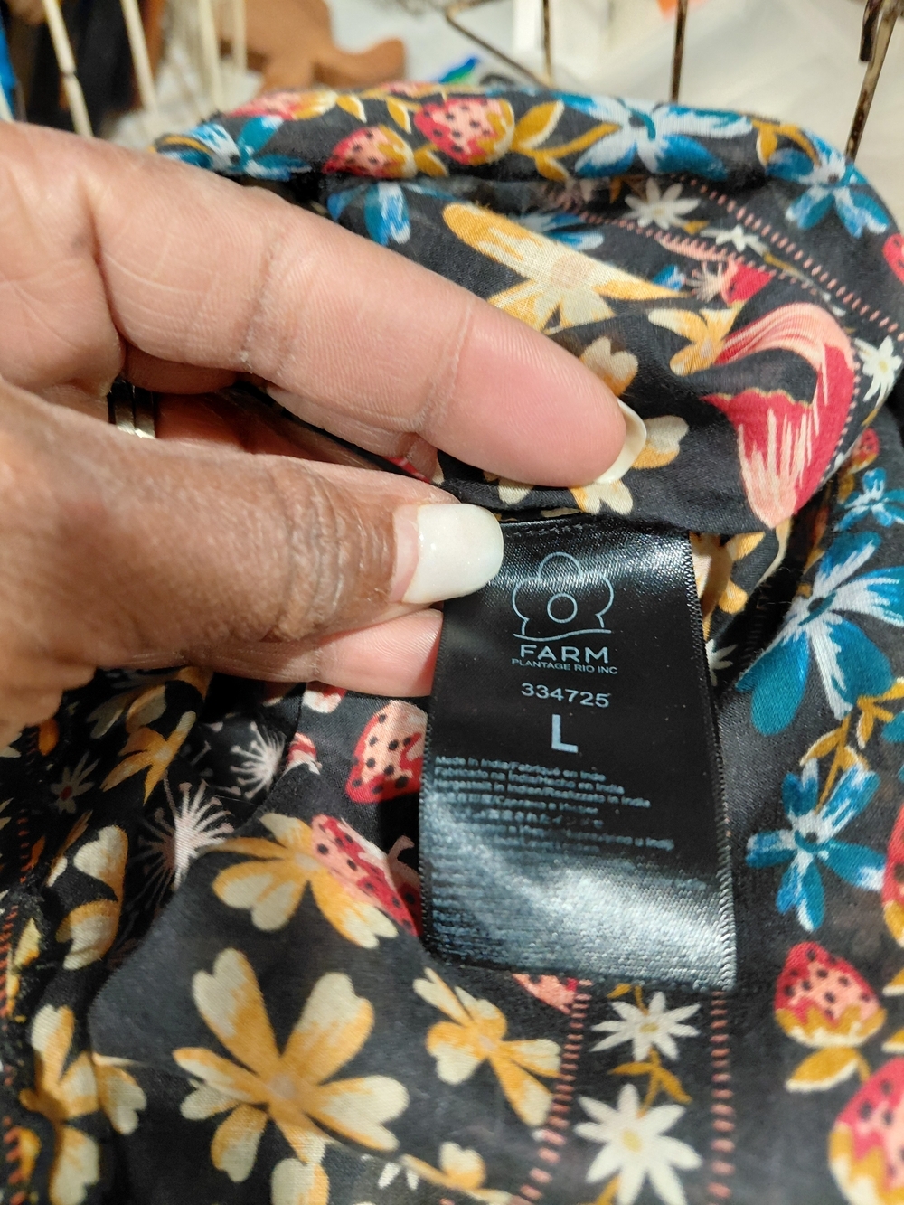 FARM Rio Black Multi Floral Patchwork Blouse - Picture 5 of 6